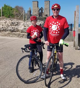 Demelza fundraising cycle Vernon and his dad Matthew