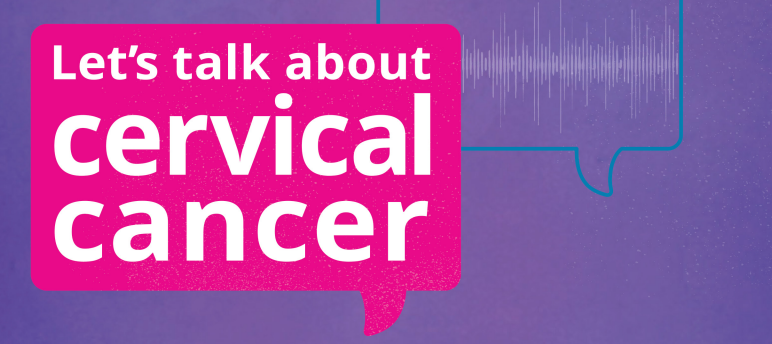 cervical screening - poster about cervical cancer in speech bubble