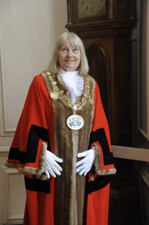 Cllr Jan Aldous in mayoral gown