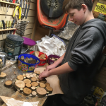 Oliver working on wood
